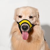 Sharon B - muilkorf - maat M - geel - voor middelgrote honden - 100% diervriendelijk - hondentraining - tegen agressie, bijten en blaffen - comfortabel - machine wasbaar - nagels k