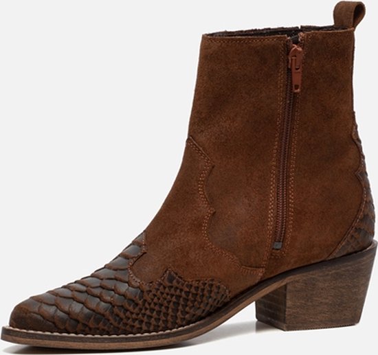 Ann Rocks Western Phyton enkellaarsjes cognac Maat 42 bol