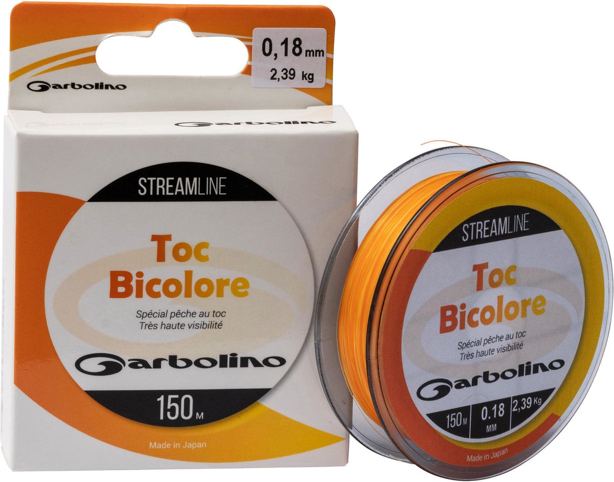 Garbolino Streamline Toc Bicolore 150m (Fluo Orange) - Maat : 0.24mm