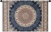 Wandkleed - Mandala - Bloemen - Design - Bruin - Blauw - Wandtapijt - Muurkleed - Slaapkamer decoratie - Wanddecoratie - 60x40 cm - Muurdoek - Tapestry - Muurdecoratie - Wandkleden - Katoen - Wanddoek