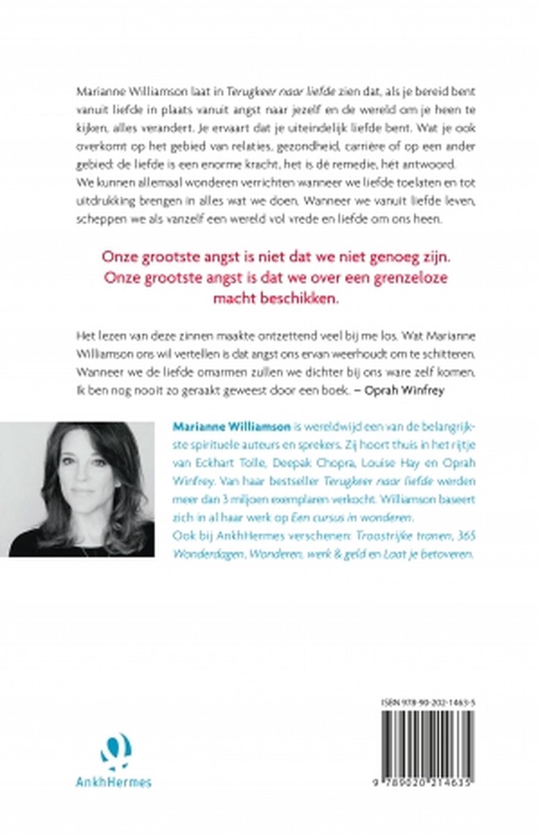 Terugkeer naar liefde - back cover