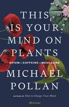 Boekcover van 'This Is Your Mind On Plants' met rode klaprozen, een cactus met roze bloem en tekst in witte letters.
