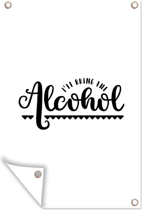Affiche De Jardin Citations Droles Cm Citation Drole J Apporterai L Alcool 60x90 Bol Com