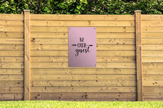Posters de jardin extérieur Soyez notre invité - Citations - Proverbes - Bienvenue - Maison - 60x90 cm - Toile jardin - Affiche extérieur