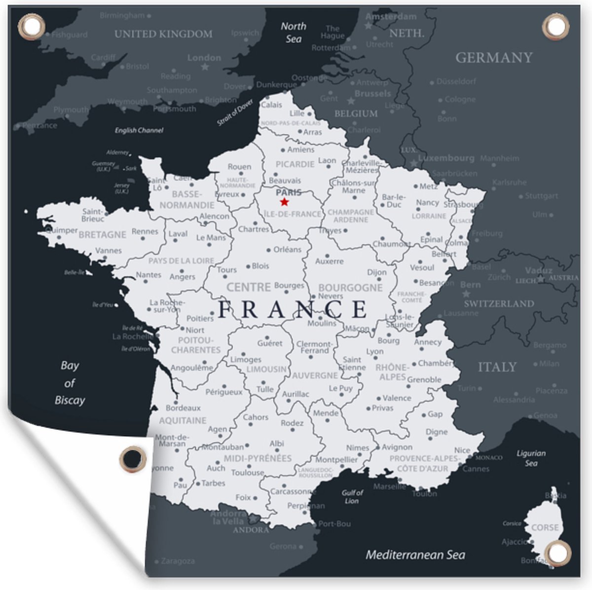 Carte de France 100x100 cm | bol