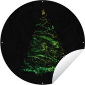 Cercle de jardin Éclaboussures de Peinture en forme de sapin de Noël - 120x120 cm - Affiche de jardin ronde - Extérieur - XXL