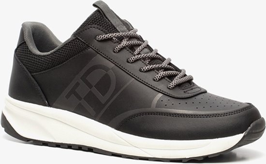 TwoDay leren heren sneakers - Zwart - Maat 45 - Echt leer - Uitneembare  zool | Bestel nu!
