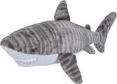 Pluche tijgerhaai knuffel van 38 cm - Haaien knuffels/knuffelbeesten