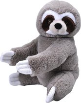 Pluche luiaard grijs knuffel 30 cm - Bosdieren knuffeldieren - Speelgoed voor kinderen