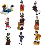 Elcee-Haly – Sinterklaas & Piet – Set Moderne Roetveeg Pieten – Decoratiebeeldjes –  Handbeschilderd