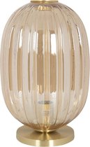 Tafellamp inclusief lichtbron Ø 20*35 cm E14/max 1*40W Goudkleurig Metaal, Glas Ovaal