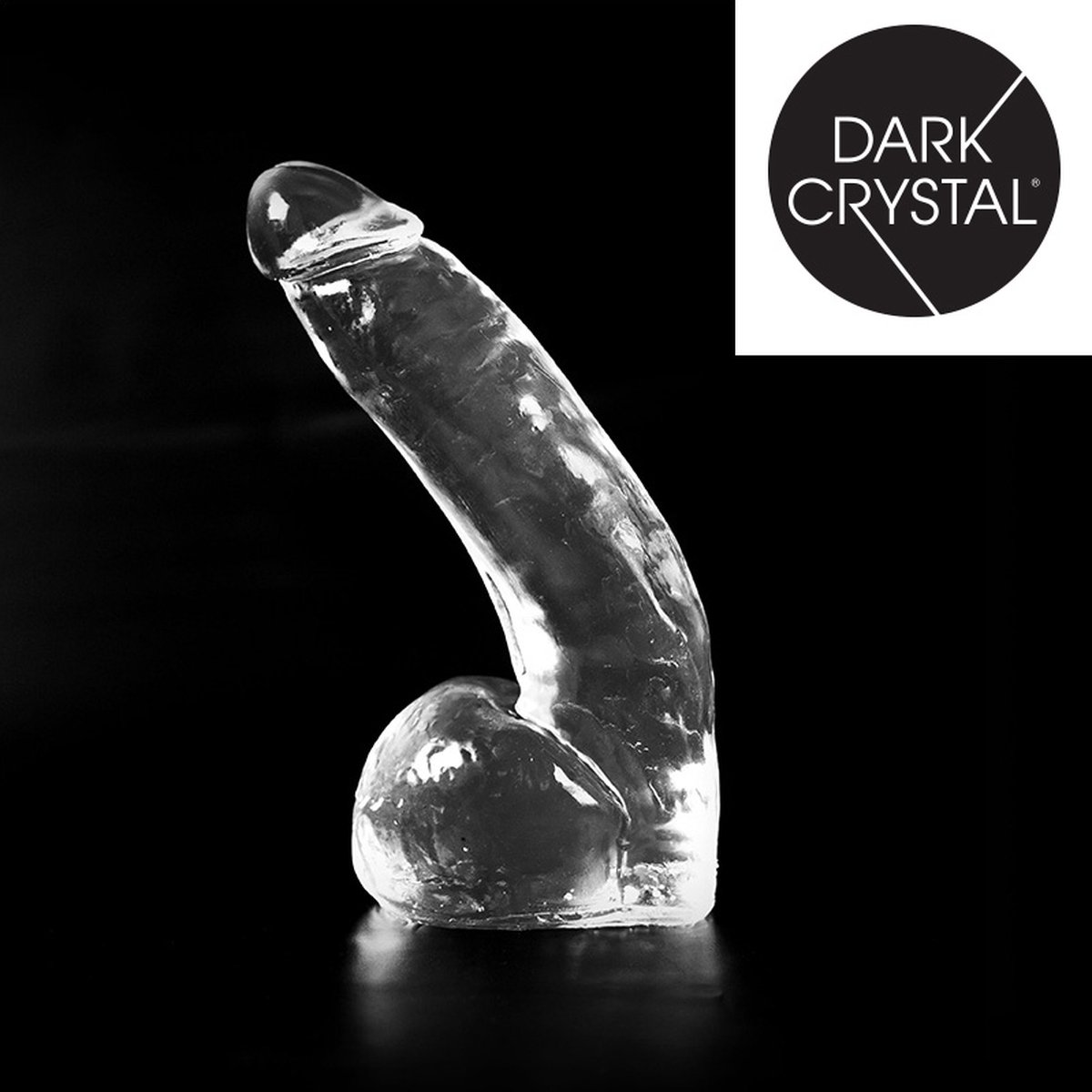 Goedkoopste Dark Crystal Dildo met balzak 28 x 6,7 cm - transparant