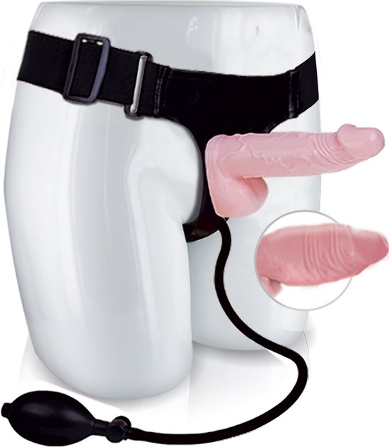Baile Ultra - Voorbinddildo - Opblaasbaar - 17,2cm - Flesh