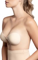 Bye Bra Onzichtbare BH, Zelfklevende BH, Push Up BH, Rugloze en Strapless BH, Plakbeha, Herbruikbaar, Beige, Cup B