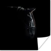 Poster Paard - Licht - Zwart - 75x75 cm