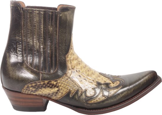 Schoenen Herenschoenen Laarzen Cowboy & Westernlaarzen Lederen Cowboy Fashion Boots Western Boots voor Mannen Camel Brown 