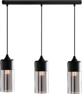 KLIMliving Moorea - Hanglamp Woonkamer - Zwart - Glas - Smoke - Hanglamp industrieel - Hanglamp Eetkamer - Hanglamp Woonkamer - Hanglamp modern