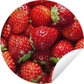 Tuincirkel Aardbei - Fruit - Zaadjes - 60x60 cm - Ronde Tuinposter - Buiten
