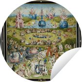 Tuincirkel Tuin der lusten - schilderij van Jheronimus Bosch - 60x60 cm - Ronde Tuinposter - Buiten