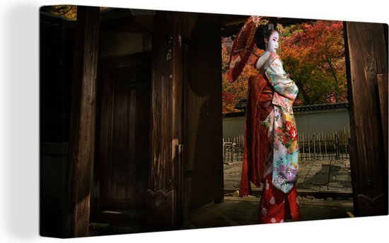 Canvas Schilderij Geisha bij Gion in Japan - Wanddecoratie