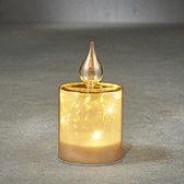 Luca Lighting - Kaars goud 5 led werkt op batterijen - h14.5xd8cm - Woonaccessoires en seizoensgebondendecoratie