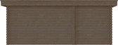 Blokhut met overkapping plat dak 200 x 200 + 100 / 350 x 300cm