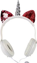 I-total Koptelefoon Bedraad Eenhoorn 3.5 Mm Abs Wit/rood