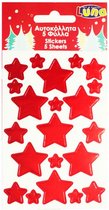 Luna Stickervel Stars Metallic 12 X 8 Cm Papier Rood