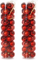 40 rode kerstballen van plastic 6 cm