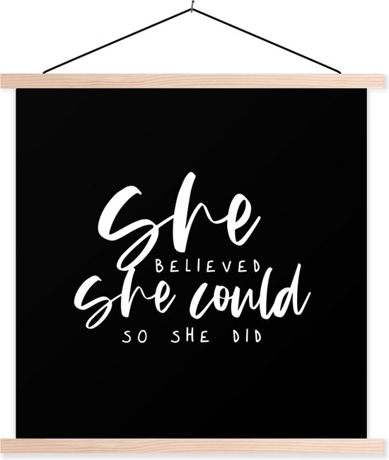 Psychologin Geschenk-Tasche – „She Believed She Could So She Did“, 23,5 X 17 Cm, Beige Segeltuch