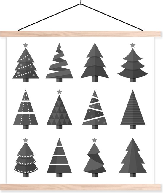 Bannière Porche Noël Réutilisable - Tissu Polyester 30x180 Cm, Motif Sapin, Avec Corde - 2