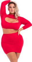 STOP & STARE 2PC SKIRT SET RED, XL/2XL