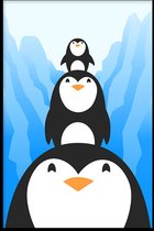 Walljar - Pinguïn Vriendjes - Muurdecoratie - Poster