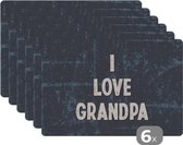 Set de table - Papy - Cadeaux Vaderdag - Citation - 45x30 cm - 6 pièces