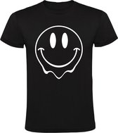 Smiley | Kinder T-shirt 104 | Zwart | Glimlach | Lachen | Vrolijk | Gelukkig | Graffiti | Clown | LOL | Plezier | Emoticon | Emoji