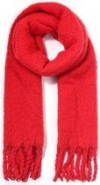 Warme Sjaal met Franjes - 185x45 cm - Rood