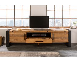 Massief tv-lowboard 200 cm grenenhout in industrieel design