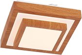 Lindby - LED plafondlamp - 1licht - ijzer, aluminium, kunststof - H: 9.5 cm - licht hout, wit - Inclusief lichtbron