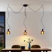 Lucande - hanglamp - 3 lichts - glas, ijzer - E27 - ,