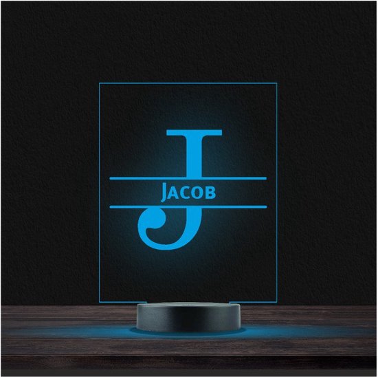 Led Lamp Met Naam - RGB 7 Kleuren - Jacob