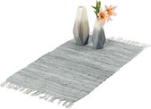 Relaxdays Vloerkleed katoen - karpet - voor binnen- tapijt - div. groottes - effen - grijs - 50x80cm