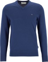 Calvin Klein superior wool V-neck sweater - heren pullover V-hals - blauw -  Maat: S