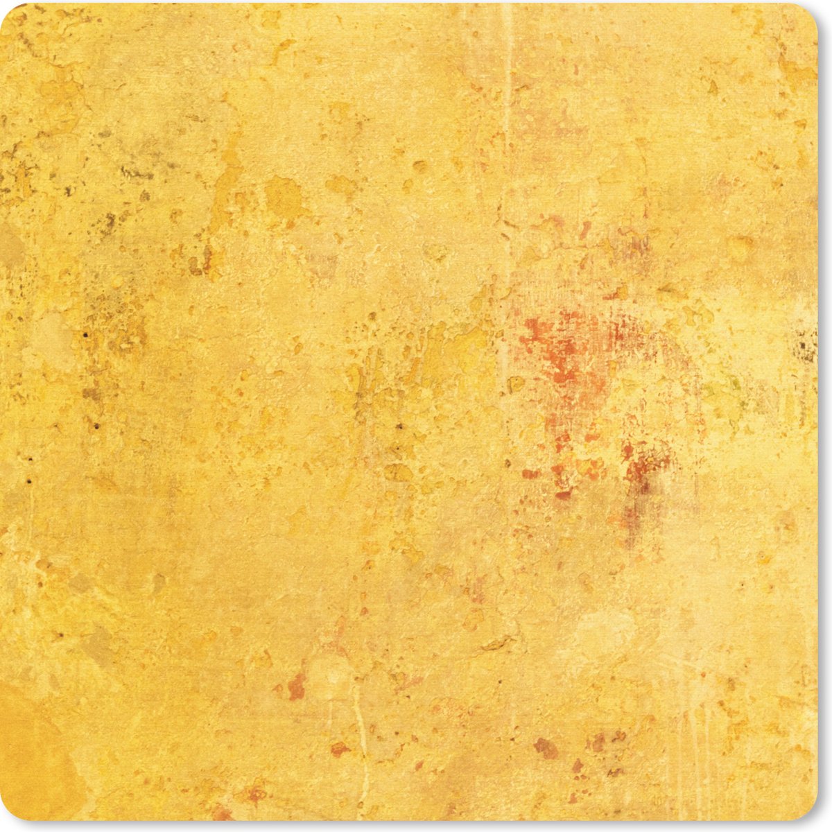 Muismat 20x20 cm - Mousepad Muur - Geel - Steen - Muismatten