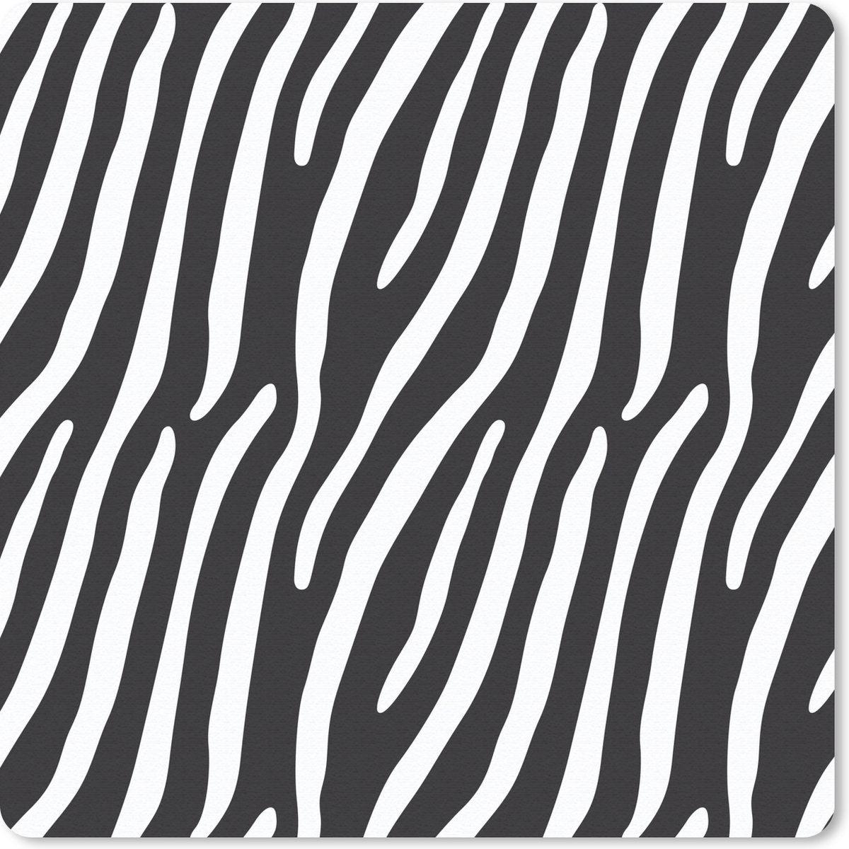 Muismat 30x30 cm - Mousepad Dieren - Zebraprint - Zwart - Muismatten