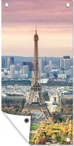 Tuinposter Eiffeltoren - Parijs - Lucht - 30x60 cm - Tuindoek - Buitenposter