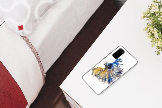 Coque Samsung Galaxy S20 - Poisson - Staart - Blauw - Siliconen - Sinterklaas - Noël - Cadeaux - Chaussures Cadeaux