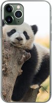 Geschikt voor iPhone 11 Pro hoesje - Panda - Boom - Licht - Siliconen Telefoonhoesje