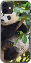 Geschikt voor iPhone 12 mini hoesje - Panda - Dier - Boom - Siliconen Telefoonhoesje