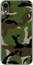 Geschikt voor iPhone XR hoesje - Militair camouflage patroon - Siliconen Telefoonhoesje