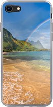 Geschikt voor iPhone SE 2020 hoesje - Een mooie regenboog bij Tunnels Beach op Hawaii - Siliconen Telefoonhoesje